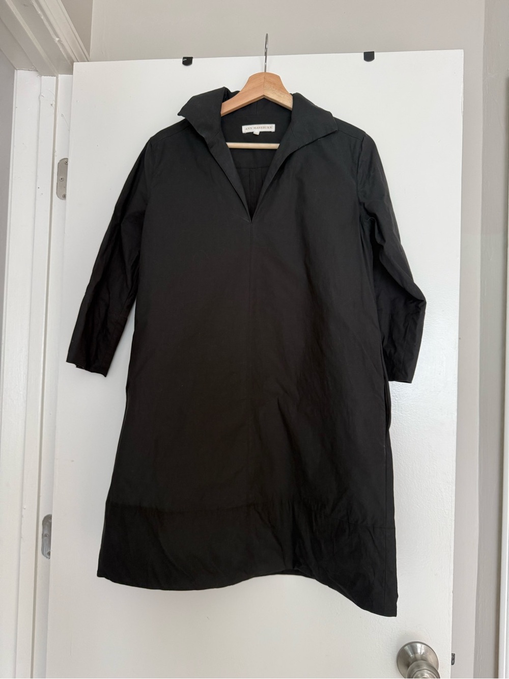 Ann Mashburn Popover Cotton Blend Dress in Black
